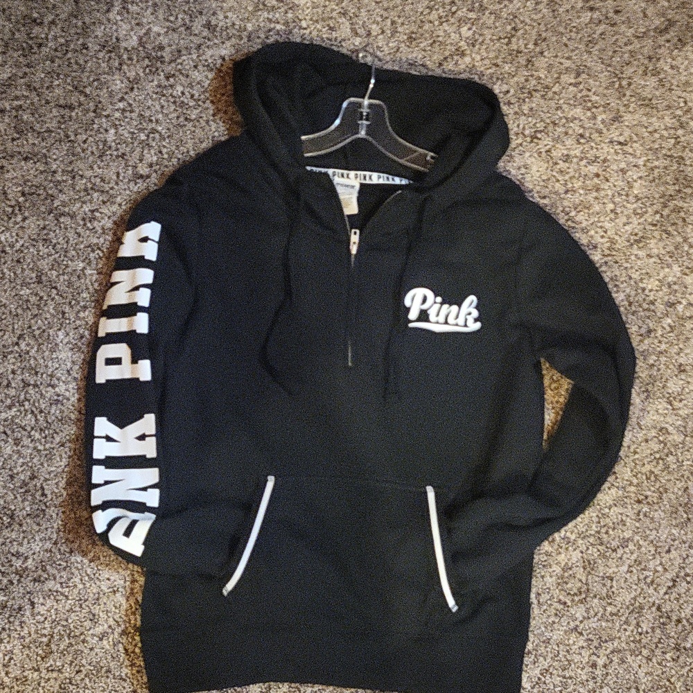 EUC Victoria's Secret PINK 1/4 Zip Hoodie L